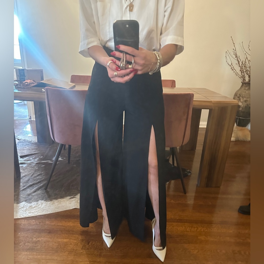 High Waisted Wide Leg Pants w/ Slits